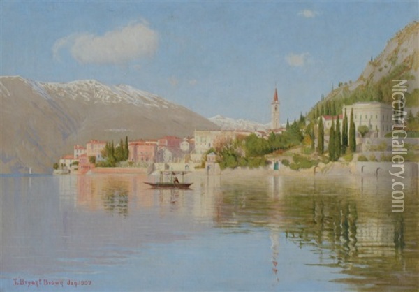 Varenna, Lake Como Oil Painting - T. Bryant Brown
