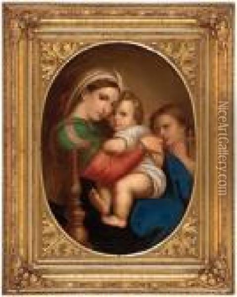 Madonna Della Sedia Oil Painting - Raphael (Raffaello Sanzio of Urbino)