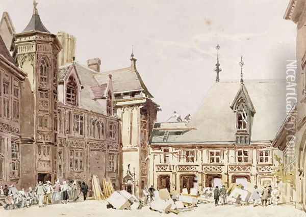 Jacques Coeurs House at Bourges, Cher, France Oil Painting - Charles Claude Pyne