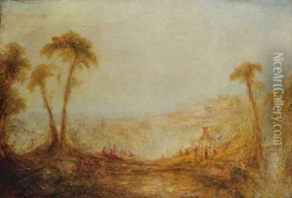Vue Presumee De La Tamise A Isleworth Oil Painting - Joseph Mallord William Turner