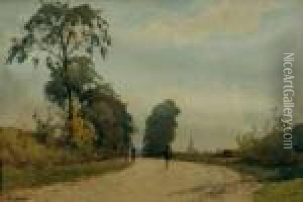 Sur Le Chemin Oil Painting - Paul Lecomte
