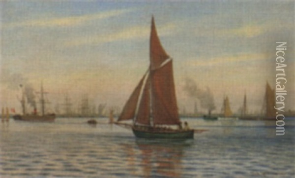 Marine Vor Kopenhagen Oil Painting - Johan Jens Neumann