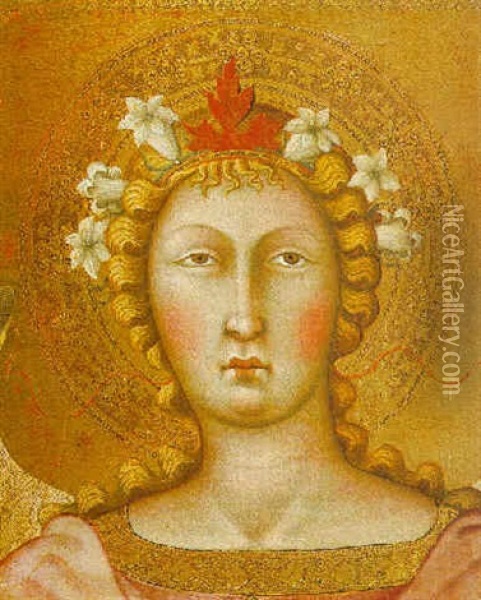 Head Of An Archangel Oil Painting -  Bartolo di Fredi