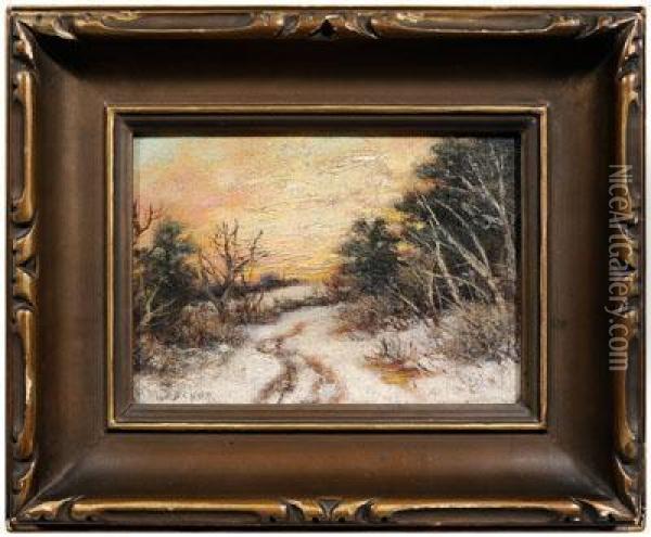 Winter Landscape Oil Painting - Robert Melvin Decker