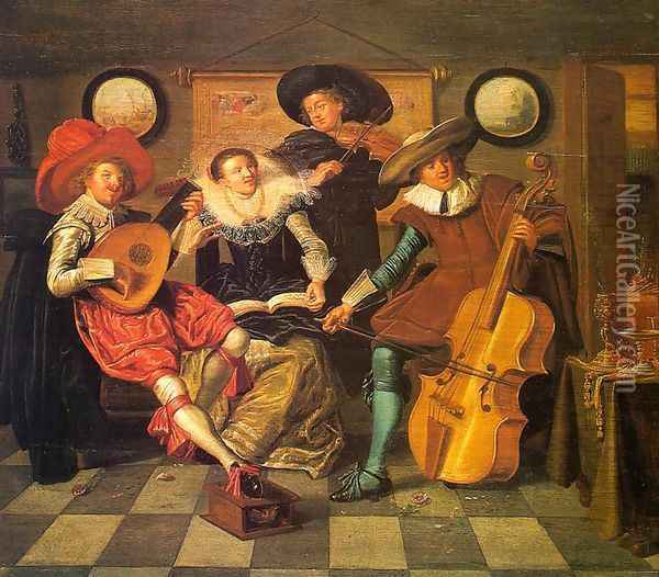 Musicians 1623 Oil Painting - Dirck Hals