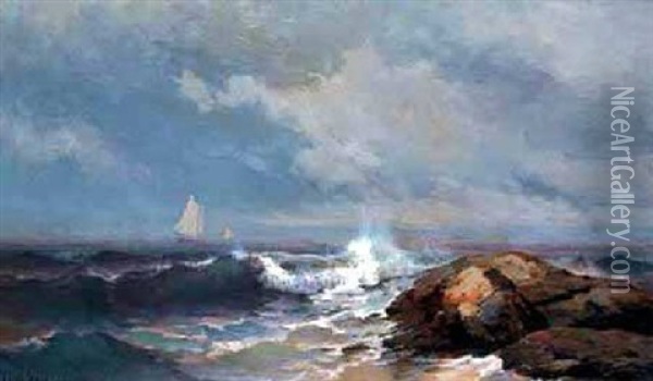 Coastal Sails...gray Day Oil Painting - Mauritz Frederick Hendrick de Haas