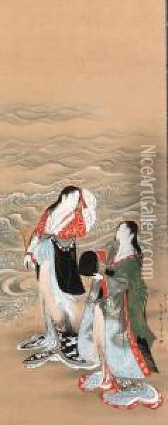 The Salt Maidens Matsukaze And Murasame From The Kabuki Dance