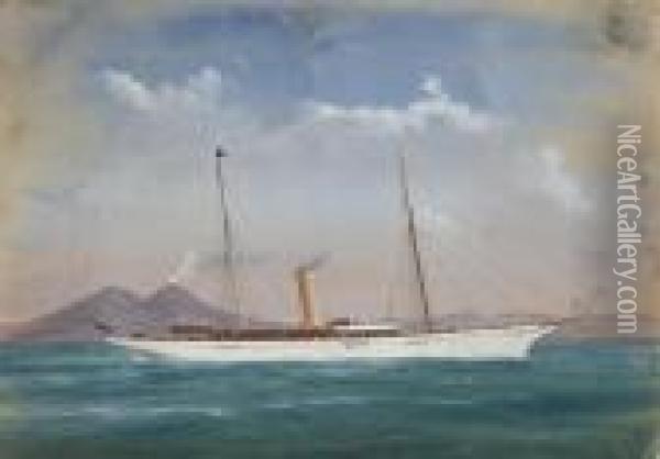 The Steam Yacht 
Doris Oil Painting - Antonio de Simone