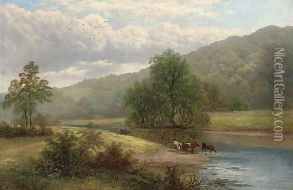 On the Warfe, Yorkshire 2 Oil Painting - William Mellor