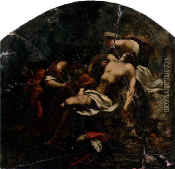 Saint Irene Nursing Saint Sebastian Oil Painting - Lorenzo Garbieri