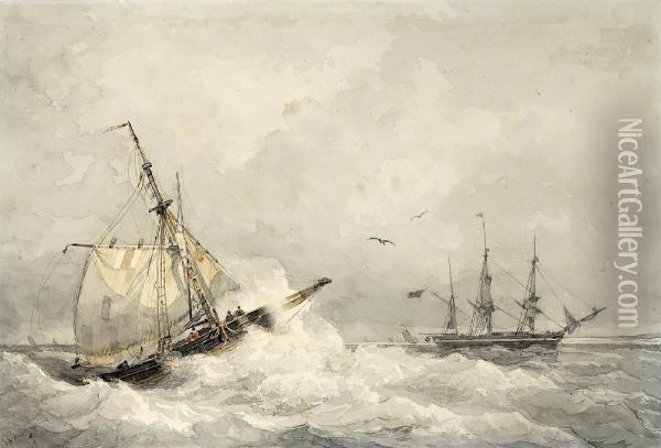 Marine Oil Painting - Frans Arnold Breuhaus de Groot