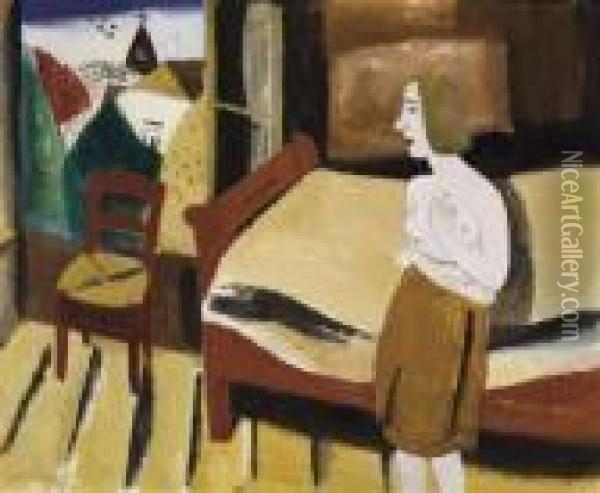 Femme Dans Une Chambre Oil Painting - Gustave De Smet