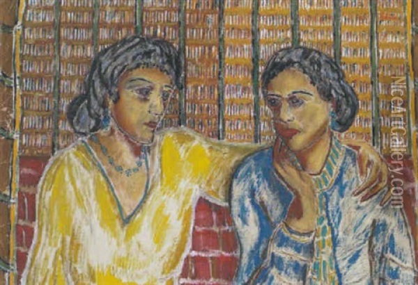 Zwei Frauen Oil Painting - Jan Verhoeven