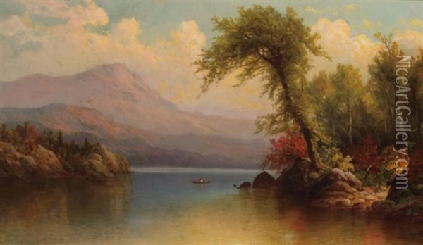 View On Lake George Oil Painting - George W. Waters