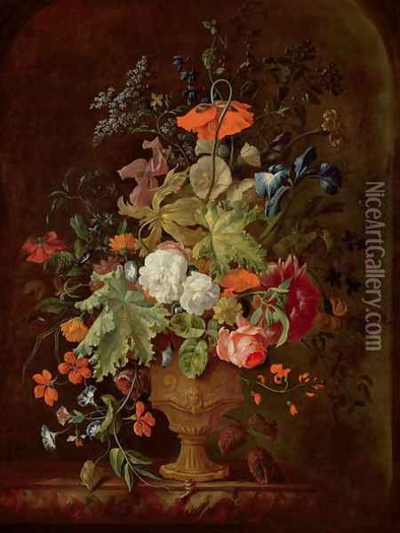 Vase of Flowers 2 Oil Painting - Justus van Huysum