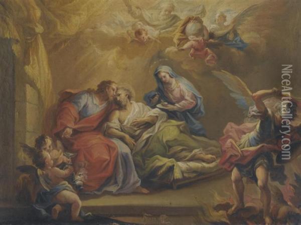 The Death Of St. Joseph Oil Painting - Miguel Parra