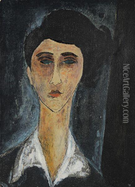 Portrait De Femme Oil Painting - Amedeo Modigliani