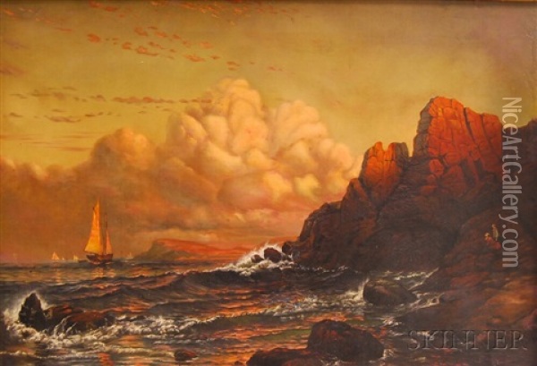 Sunset Of Grand Manan Oil Painting - William Frederick de Haas
