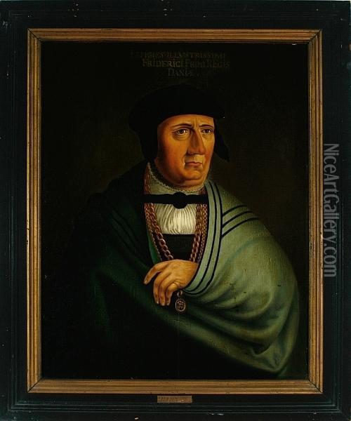 A Portrait Of King Frederik I Of Denmark Oil Painting - Jacob Binck