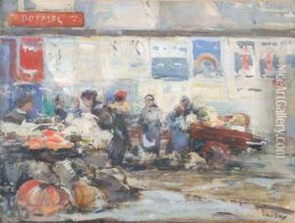 Marchandes De Quatre Saisons Oil Painting - Eugne-Louis Gillot