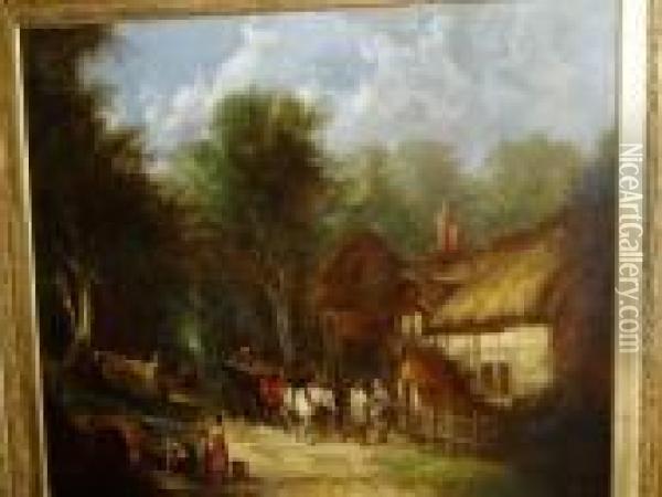 A Scene In The New Forest Oil Painting - Snr William Shayer