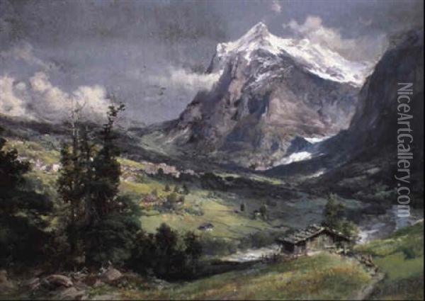 Tal Im Hochgebirge Oil Painting - Edward Theodore Compton