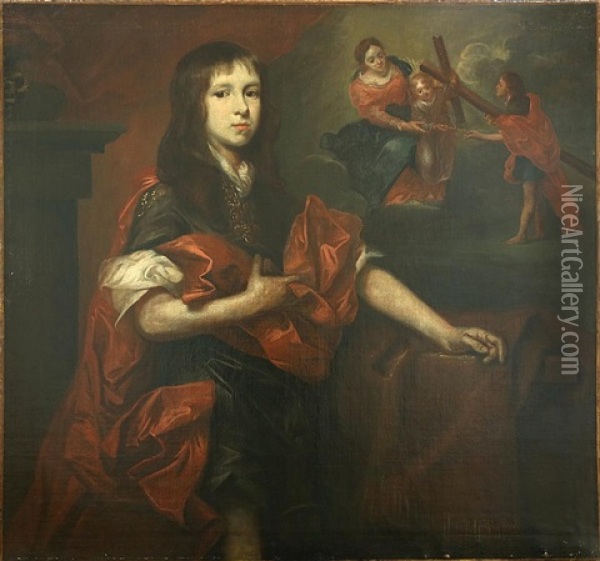 Portrait Of Young Man With A Red Cloak Oil Painting - Nicolaes Maes