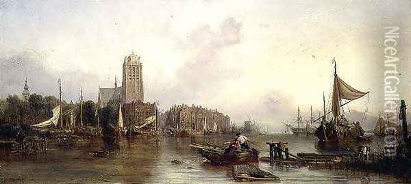 Old Maas, Dordrecht, 1853 Oil Painting - William Clarkson Stanfield