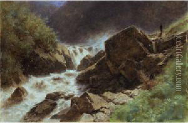 Schmadribach (berner Oberland) Oil Painting - Gustave Castan