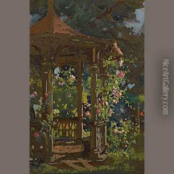 Summer Eve (the Gazebo) Oil Painting - Colin Campbell Cooper