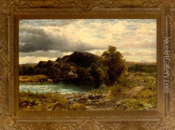 River Scene In North Wales Oil Painting - James William Whittaker