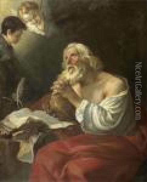 Der Heilige Hieronymus. Oil Painting - Joseph-Marie Vien