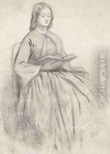 Elizabeth Siddall In A Chair Oil Painting - Dante Gabriel Rossetti