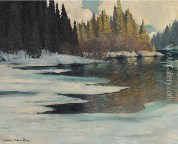 Spring On The Onoman River Oil Painting - Franz Hans Johnston