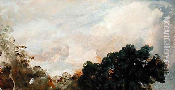 Cloud Study with Trees, 1821 Oil Painting - John Constable