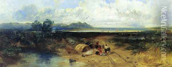 The Rivals, from Malldraeth Bay, Anglesey Oil Painting - John Wright Oakes