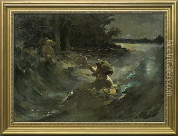 Water-nymph Oil Painting - Kazimierz Alchimowicz