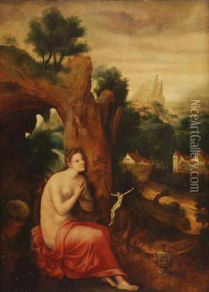 The Penitent Magdalene Oil Painting - Herri met de Bles