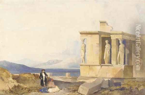 View of the east front of the Acropolis, Athens Oil Painting - William James Muller