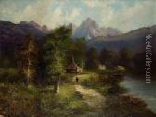 Paysage De Montagne Oil Painting - Alfred Godchaux