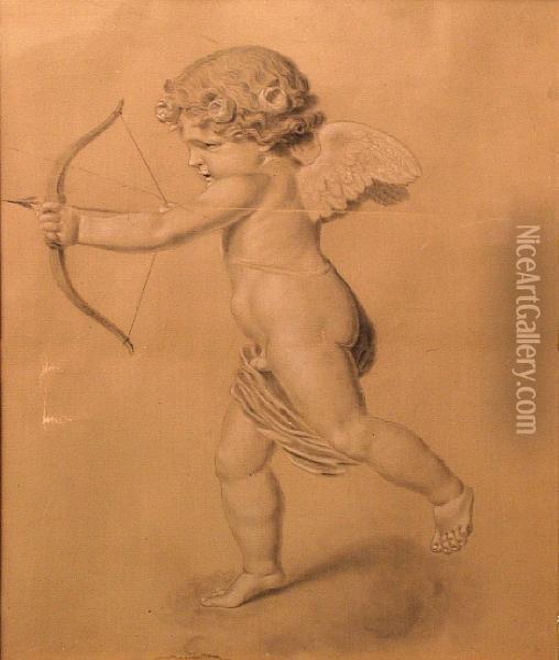 Cupid Aiming His Bow And Arrow Oil Painting - Antoine Honore Louis Boizot