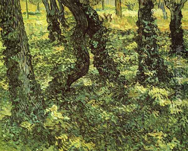 Trunks of Trees with Ivy Oil Painting - Vincent Van Gogh