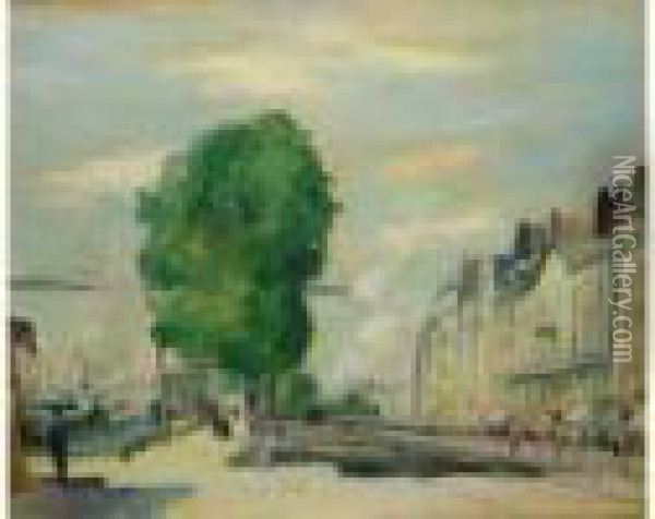 Paysage Au Tramway Oil Painting - Henri Ottmann