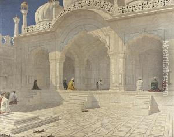 Pearl Mosque At Delhi Oil Painting - Vasili Vasilyevich Vereshchagin