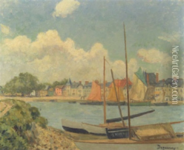 Le Port De Pouliguen Oil Painting - Emile Alfred Dezaunay