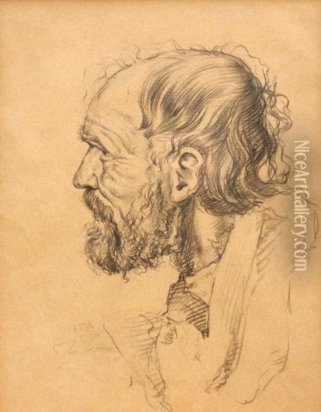 Portrait Of A Man Oil Painting - Il Ia Efimovich Repin