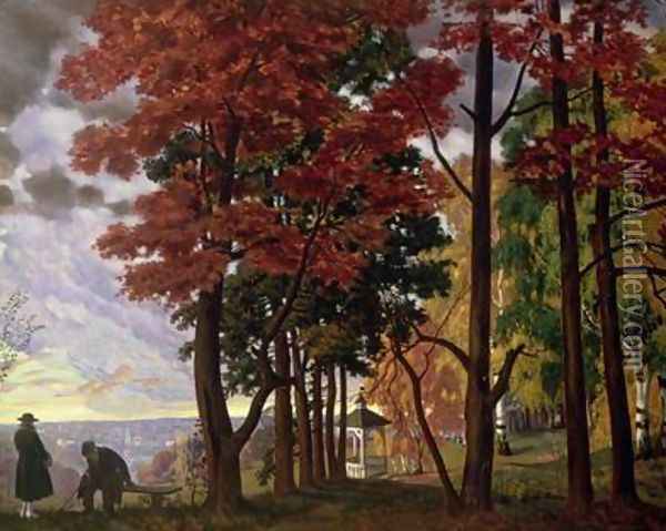 Autumn Oil Painting - Boris Kustodiev