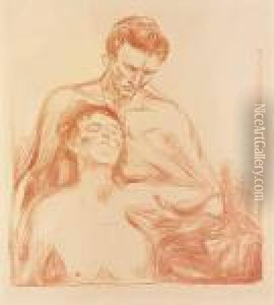 Zwei Menschen Oil Painting - Edvard Munch