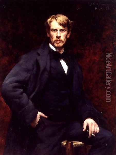 Portrait of John Severinus Conway (1852-1925) 1883 Oil Painting - Robert William Vonnoh
