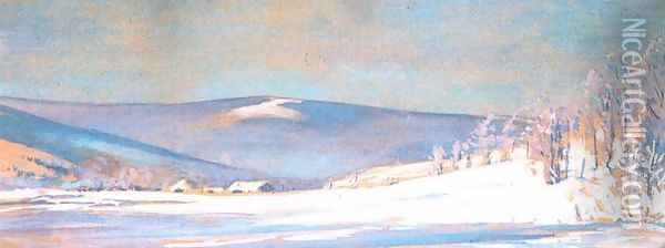 Winter Landscape of Bystra Oil Painting - Julian Falat